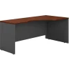 Clearance Westfield 72"W Right Handed Corner Desk, Hansen Cherry/Graphite Gray (WC24423) Corner Desks