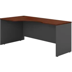 Clearance Westfield 72"W Left Handed Corner Desk, Hansen Cherry/Graphite Gray (WC24432) Corner Desks