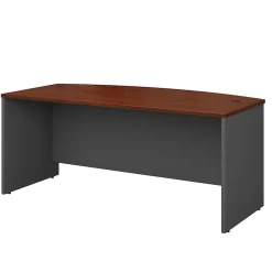 Online Westfield 72"W Bow Front Desk, Gray (WC24446) Computer Desks