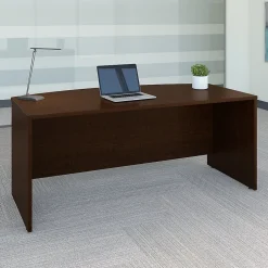 Sale Westfield 72"W Bow Front Desk, Mocha Cherry (WC12946) Computer Desks