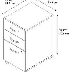 Outlet Westfield 3-Drawer Mobile Vertical File Cabinet, Letter/Legal Size, Lockable, (WC12953) File Cabinets