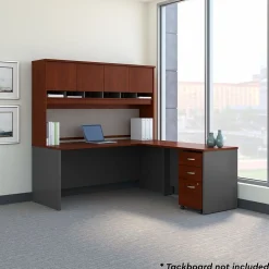 Westfield 72W L Shaped Desk with Hutch and Mobile File Cabinet, Hansen Cherry (SRC0018HCSU) L-Desks