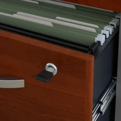 Westfield 72W L Shaped Desk with 48W Return and Mobile File Cabinet, Hansen Cherry (SRC001HCSU) Office Desks