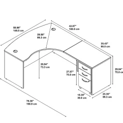 Discount Westfield Right Handed L Shaped Desk with Mobile File Cabinet, (SRC007MRRSU) Corner Desks