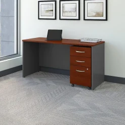 Clearance Westfield 60W x 24D Office Desk with Mobile File Cabinet, (SRC025HCSU) Office Desks
