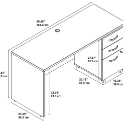 New Westfield 60W x 24D Office Desk with Mobile File Cabinet, (SRC025HCSU) Computer Desks