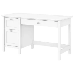 Broadview 54"W Computer Desk with Drawers, Pure White (BDD254WH-03) Computer Desks