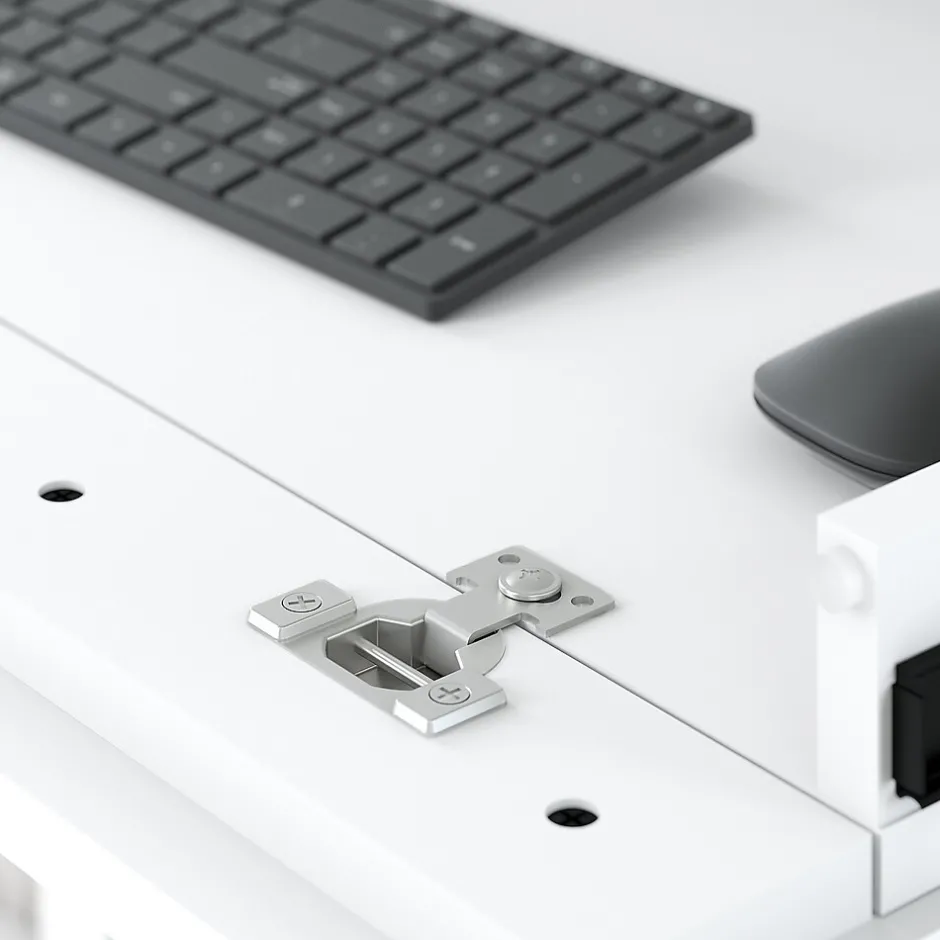 Broadview 54"W Computer Desk with Shelves, Pure White (BDD154WH-03) Computer Desks