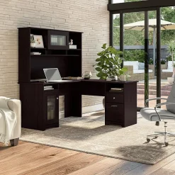 Online Cabot 60"W L Shaped Computer Desk with Hutch and Storage, (CAB001EPO) L-Desks