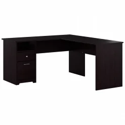 Clearance Cabot 60"W L Shaped Computer Desk with Drawers, (CAB044EPO) L-Desks