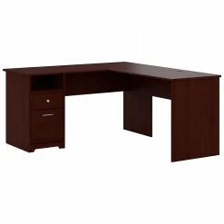 Discount Cabot 60"W L Shaped Computer Desk with Drawers, (CAB044HVC) Office Desks