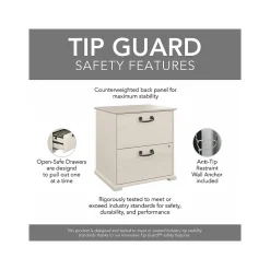 Hot Homestead 2-Drawer Lateral File Cabinet, Letter/Legal Size, Lockable, Linen White Oak (HOF129LW-03) File Cabinets