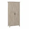 Outlet Key West 66" Tall Storage Cabinet with Doors and 5 Shelves, Washed Gray (KWS266WG-03) Storage Cabinets