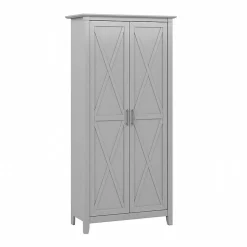 Best Key West 66" Tall Storage Cabinet with Doors and 5 Shelves, Cape Cod Gray (KWS266CG-03) Storage Cabinets