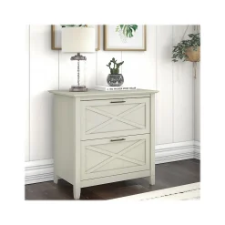 Best Key West 2-Drawer Lateral File Cabinet, Letter/Legal, Linen White Oak, 30" (KWF130LW-03) File Cabinets