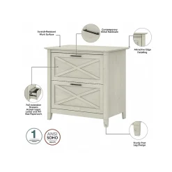 Best Key West 2-Drawer Lateral File Cabinet, Letter/Legal, Linen White Oak, 30
