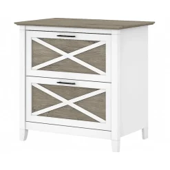 Sale Key West 2-Drawer Lateral File Cabinet, Letter/Legal, Shiplap Gray/Pure White, 30" (KWF130G2W-03) File Cabinets
