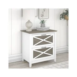 Sale Key West 2-Drawer Lateral File Cabinet, Letter/Legal, Shiplap Gray/Pure White, 30" (KWF130G2W-03) File Cabinets