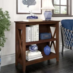 Discount Key West 30"H 2-Shelf Bookcase with Adjustable Shelf, Bing Cherry (KWB124BC-03) Bookcases