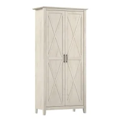 Bush Furniture Key West 65.98"H Storage Cabinet with 5 Shelves, Linen White Oak (KWS266LW-03) Storage Cabinets
