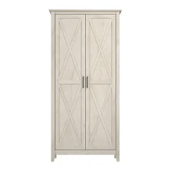 Bush Furniture Key West 65.98"H Storage Cabinet with 5 Shelves, Linen White Oak (KWS266LW-03) Storage Cabinets