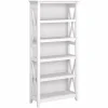 Discount Key West 5-Shelf 66"H Bookcase, Pure White Oak (KWB132WT-03) Bookcases