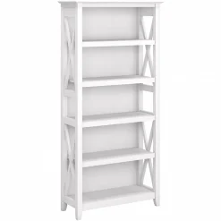 Discount Key West 5-Shelf 66"H Bookcase, Pure White Oak (KWB132WT-03) Bookcases