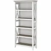 Discount Key West 5-Shelf 66"H Bookcase, Shiplap Gray/Pure White (KWB132G2W-03) Bookcases