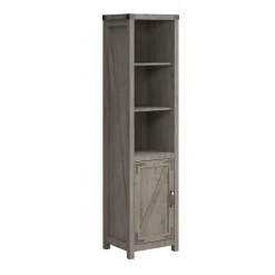 Clearance Knoxville 72"H 5-Shelf Bookcase with Door, Restored Gray (CGB118RTG-03) Bookcases