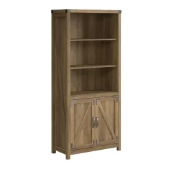 Knoxville 72"H 5-Shelf Bookcase with Doors, Reclaimed Pine (CGB132RCP-03) Bookcases