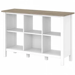 Sale Mayfield 30"H 3-Shelf Cube Bookcase, Pure White/Shiplap Gray (MAB145GW2-03) Bookcases