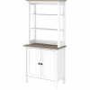 Best Mayfield 5-Shelf 66"H Standard Bookcase with Doors, Pure White/Shiplap Gray (MAY019GW2) Bookcases