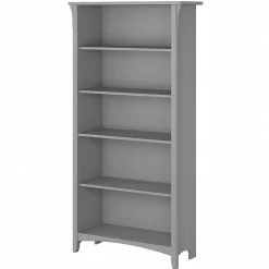 Clearance Salinas 63"H 5-Shelf Bookcase with Adjustable Shelves, Laminated Wood (SAB132CG-03) Bookcases