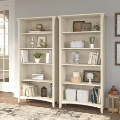 New Salinas 63"H 5-Shelf Tall Bookcase, , 2/Set (SAL036AW) Bookcases