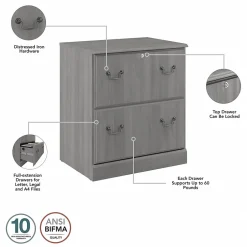 Best Saratoga 2-Drawer Lateral File Cabinet, Locking, Modern Gray (EX45854-03) File Cabinets