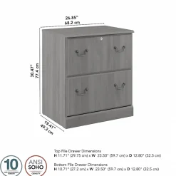 Best Saratoga 2-Drawer Lateral File Cabinet, Locking, Modern Gray (EX45854-03) File Cabinets