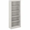 Clearance Saratoga 72"H 5-Shelf Bookcase with Adjustable Shelves, Linen White Oak Laminate (W1645C-03) Bookcases