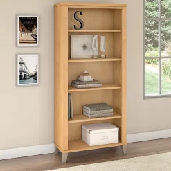 Hot Somerset 65.21"H 5-Shelf Bookcase with Adjustable Shelves, Laminate (WC81465) Bookcases
