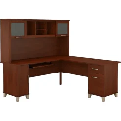 Discount Somerset 72"W L Shaped Desk with Hutch, (SET001HC) Office Desks