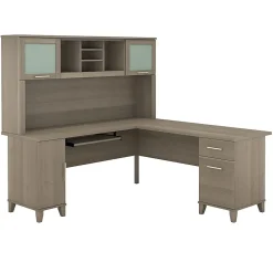 Online Somerset 72"W L Shaped Desk with Hutch, (SET001AG) L-Desks