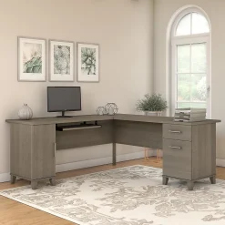 Outlet Somerset 72"W L Shaped Desk with Storage, (WC81610K) L-Desks