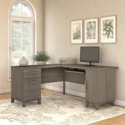 Hot Somerset 60"W L Shaped Desk with Storage, (WC81630K) L-Desks