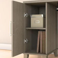 Discount Somerset 72W L Shaped Desk with Hutch and Lateral File Cabinet, (SET009AG) L-Desks