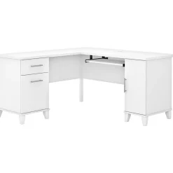 Sale Somerset 60"W L Shaped Desk with Storage, (WC81930K) L-Desks