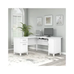Sale Somerset 60"W L Shaped Desk with Storage, (WC81930K) L-Desks