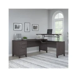 Sale Somerset 72"W 3 Position Sit to Stand L Shaped Desk, (SET014SG) L-Desks