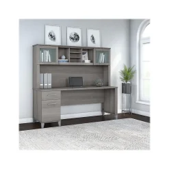 Hot Somerset 72"W Office Desk with Drawers and Hutch, (SET018PG) Computer Desks