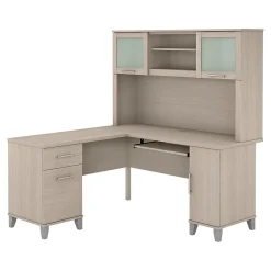 Hot Somerset 60"W L Shaped Desk with Hutch, (SET002SO) Computer Desks