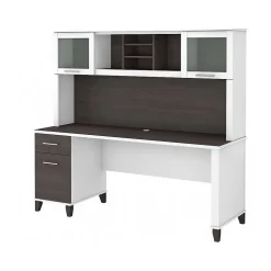 Hot Somerset 72"W Office Desk with Drawers and Hutch, (SET018SGWH) Computer Desks