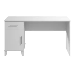 Online Somerset 54"W Office Desk with Drawer and Storage Cabinet, White (WC81954) Corner Desks